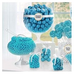Mesa dulce en tonos azules